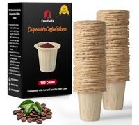 Disposable Coffee Filters Paper, Coffee Machine Accessories for K-Carafe Reusable Filter Cups for Keurig (Natural, Large)