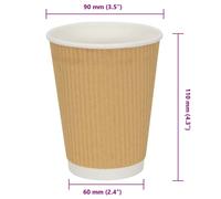 Disposable Coffee Kraft Paper Cups 500 pcs For Hot And Cold Drink Party Vending