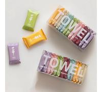 Disposable Compressed Towels - Portable Ultra-Quick Absorbent Travel Size Facial Wash Cloth, Reusable Cotton Facial Towel Tablets for Outdoor Camping, Hotel, Gym, Daily Use (Pack of 28）