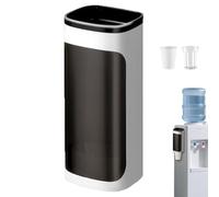 Disposable Cup Dispenser with Adhesive Mount Wall Mount Paper Cup Holder for Kitchen Bathroom Office No Drill Installation Required Single White