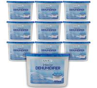 Disposable Dehumidifier 500ml - 10 Pack Absorbs Excess Moisture, Prevents Mold & Mildew - Ideal for Home, Wardrobe, Caravan, Garage, and Small Spaces - Non-Spill, Long-Lasting Humidity Control