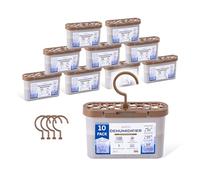 Disposable Dehumidifier Bags - 2-In-1 Condensation Absorbers for Flat Surfaces & Hanging - Compact 500ml Moisture Absorber Dehumidifiers for Home, Kitchen, Wardrobe, Garage, Basement - 10 Pack