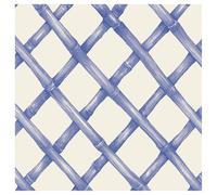 Disposable Dinner Paper Cocktail Napkins - Decorative Beverage Napkins for Parties, Weddings, Graduation - 5 inches by 5 inches Pack of 20 (Lattice Blue)