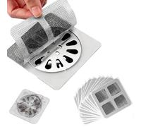 Disposable Drain Cover 2026 Upgrade, 10*10cm Shower Hair Catcher Disposable Mesh Floor Drain Sticker, Floor Drain Filter Screen for Bathroom, Laundry, Bathtub, Kitchen, Sink, Human and Pet Hair (50)