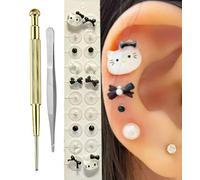 Disposable Ear Patches Disposable Auricular Sticker Kit, Earrings Self Adhesive Acupuncture Ear Seeds Acupressure Kit (Style 12)