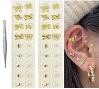 Disposable Ear Patches Ear Seeds Auricular Sticker Kit, Earrings Self Adhesive Multi-Condition Ear Seed Kit Acupuncture Kit (Style 27)