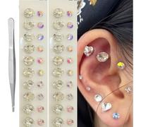 Disposable Ear Patches Ear Seeds Auricular Sticker Kit, Earrings Self Adhesive Multi-Condition Ear Seed Kit Acupuncture Kit (Style 7)