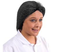 Disposable Elasticated Mob Caps Blue White Hygiene Food Catering Hair Nets Covers (300, Black)