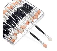 Disposable Eyeshadow Applicators, 30 PCS Dual Sides Eyeshadow Applicators Double Head Eye Shadow Sponge Brushes 3.1 Inch Eye Shadow Applicator Sticks Eye Makeup Applicator Tool for Women Girls, Black