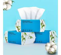 Disposable Face Towel 300 Count, Soft Cotton Clean Skin Face Towels, Dry Wipes Cotton Facial Towels Wash Cloths Tissue Thickened, Face Towelettes Disposable for Makeup Remover, Cleansing and Skincare