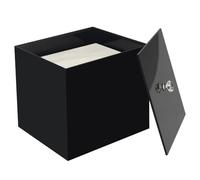 Disposable Face Towel Box Holder Compatible with XL Towel, Disposable Face Towelettes Container Acrylic, Makeup Remover Dry Wipes Storage Box, Black