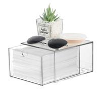 Disposable Face Towel Holder, Plastic Face Towels Storage Box with Drawer, Stackable Organizer for Clean Skin Club Face XL Towels, Towel Containers, Skincare Oragnizer for Vanity Bathroom Organization