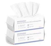 Disposable Face Towel, MSOEUESO 100% Cotton Facial Tissues, Wet Dry Face Cloths, Biodegradable Dry Wipes, Makeup Remover Wipes, Ultra Soft for Adults and Baby 200 count, 2pack