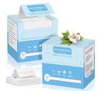 Disposable Face Towel XL, 10"×12" Lint-Free Biodegradable Towels, Super Soft & Thick Face Towelettes, Makeup Remover Dry Wipes, Clean Face Cloths for Sensitive Skin, 100 Count