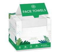 Disposable Face Towel XL, Biodegradable Face Towelettes Disposable, Lint-Free Thick Facial Towels for Washing, Drying, Skincare and Makeup Remover, 10"×12" 50 Count (50 Count (Pack of 1))