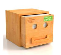Disposable Face Towel XL with Bamboo Storage Box - Luxe Bamboo Box for Face Towels, 50 Count Facial Towel for Makeup Remover and Facial Wash Dry Wipes