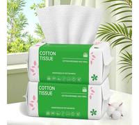 Disposable Face Towels 100 Count, Biodegradable Facial Towels for Sensitive Skin, Ultra Soft & Thick Face Cloth, Lint- free Dry Wipes for Makeup Remover, Skincare and Cleansing (2 Pack)