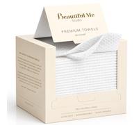 Disposable Face Towels 12 x 10 Inch - Ultra-Soft Spa-Grade Dry Wipes for Sensitive Skin & Makeup Removal, 100% USDA Biobased Plant-Fiber Viscose, 50 Count - Beautiful Me Studio