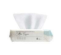 Disposable Face Towels, 60 Count Soft Pure Cotton Dry Wipes for Sensitive Skin, Unscented Biodegradable Cotton Tissues Wet and Dry Use for Baby and Make-Up Remover Wipes