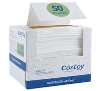 Disposable Face Towels XL 50 Count, 10"×12", Ultra Thick Facial Towelettes, Soft Face Washcloths, Makeup Remover Dry Wipes, 1 Pack