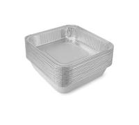 Disposable Foil Trays Large Heavy Duty Aluminum Foil Trays for Baking Roasting Cooking Oven Safe Disposable Baking Pans Catering BBQ Meal Prep Food Storage Aluminium Trays 32 x 26 cm Pack of 10