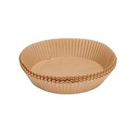 Disposable Fryer Liners 50PCS | Non Stick Baking Paper for Oil & Grease | 20cm Round Liner for Hot Fryers/Ovens/Dessert Shops | Reusable Silicone Coated Sheets