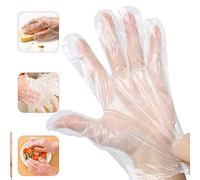 Disposable Gloves 100 Pcs, Plastic Clear Latex Free Powder Free Transparent Prepare Food Safe Cleaning Disposable Glove, large Polythene PE Gloves Protective Hand Gloves for Cooking Kitchen Hair Dye