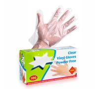 Disposable Gloves Heavy Duty Clear Vinyl Gloves Powder Free Extra large Food Prep Glove Multipurpose Gloves For Cleaning Hair Dye Cooking Gardening Kitchen Essentials Home Supplies (Pack Of 100)