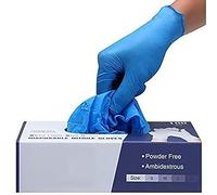 Disposable Gloves - Latex-Free Nitrile Gloves, Pack of 100, Powder-Free, Food Safe, Medical Grade (Large, Blue)