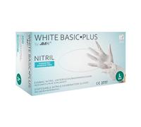 Disposable gloves nitrile Ampri White Basic-Plus White M Sz. 8, powder-free, non-sterile Nitrile gloves, 200 Piece/Box