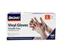 Disposable Gloves, Powder Free Clear Vinyl Gloves, Large Size L, Multipurpose Disposable Gloves for Food Handling, Cleaning, DIY, Household, Catering & General Work, Box of 100