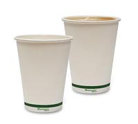 DISPOSABLE GREEN® | 10, 12, 16 oz Coffee Cups | Unique Aqueous Lined | Certified Home Compostable |Tea Cups - Eco - Biodegradable -Containers for Office, Party & Wedding (500, 12 oz [340 mL])