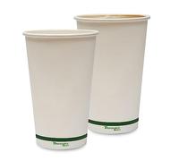 DISPOSABLE GREEN® | 10, 12, 16 oz Coffee Cups | Unique Aqueous Lined | Certified Home Compostable |Tea Cups - Eco - Biodegradable -Containers for Office, Party & Wedding (100, 16 oz [450 mL])