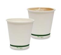 DISPOSABLE GREEN® | 4,6,10, 12, 16 oz Single Wall Coffee Cups | Unique Aqueous Lined | Certified Home Compostable |Eco - Biodegradable -Containers for Office, Party & Wedding (50, 6 oz [Cup ONLY])