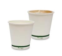 DISPOSABLE GREEN® | 4,6,10, 12, 16 oz Single Wall Coffee Cups | Unique Aqueous Lined | Certified Home Compostable |Eco - Biodegradable -Containers for Office, Party & Wedding (500, 4 oz [Cup ONLY])