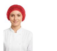 Disposable Hair Nets Mob Caps Bulk Premium Hair Covers with Double Elastic Lightweight and Breathable Hygiene Caps Ideal for Kitchen Catering Food Handling and Medical Safety Use. (1000, Red)