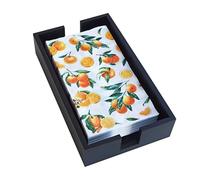 Disposable Hand Towel Napkin Holder, Guest Towel Holder Tray with Two Side Opening, Paper Hand Towel Holder, Napkin Holder for Table, Dinner Napkin Holder for Kitchen Bathroom, Wooden Black