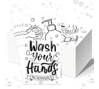 Disposable Hand Towels for Bathroom, 100 PCS Wash Your Hands Paper Napkins Bathroom Etiquette Guest Napkins for Powder Room Wedding Holiday Birthday Baby Bridal Shower Supplies, Black White