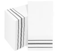 Disposable Hand Towels for Bathroom, 200 Pack Paper Napkins Rectangle White Napkins with Silver Border for Guest Towels Elegant Napkin Decorative Paper for Wedding Bridal Baby Shower Birthday Party