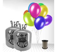 Disposable Helium Gas Cylinder For 100 Balloons and White Curling Ribbon included