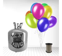 Disposable Helium Gas Cylinder with Assorted Balloons and Curling Ribbon included (Disposable Helium Gas Cylinder with 50 Assorted Balloons, Any Occasion)