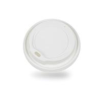 Disposable Hot Drink Cup Lids, 8oz, White, Sip-Through Design, Pack of 100