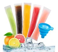 Disposable Ice Popsicle Mold Bags| BPA Free Freezer Tubes With Zip Seals | For Healthy Snacks, Yogurt Sticks, Juice & Fruit Smoothies, Ice Candy Pops| Comes With A Funnel 2024 New (100)