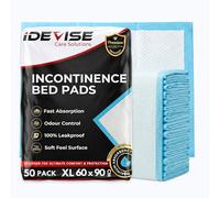 Disposable Incontinence Bed Pads | 60 x 90 cm Premium High Absorbency Incontinence Bed Sheets | Bed Pads for Kids & Adults | Maternity Bed Mats | Waterproof Mattress Protector (60 x 90cm, 50, count)