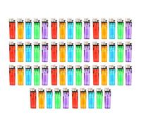 Disposable Lighters | Adjustable Flame | Child-Safe | Transparent Body | Pocket-Friendly Lighters for BBQ, Camping, and Everyday Use (50)