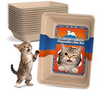 Disposable Litter Boxes for Cats 12-Pack: Leak-Proof & Odor Control Sustainable Tray for Kitty Foster Cats Indoor Travel 17.5'' x 13.6'' Litterbox Liner