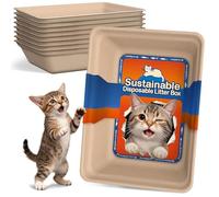 Disposable Litter Boxes for Cats 8-Pack: Leak-Proof & Odor Control Sustainable Tray for Kitty Foster Cats Indoor Travel 17.5'' x 13.6'' Litterbox Liner