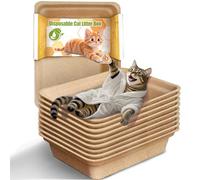 Disposable Litter Boxes for Cats Large: Recyclable 9-Pack Multi-Layer Leak-Proof Tray for Travel/Indoor Fits Most Jumbo Box as Liner