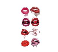 Disposable Love Stickers Simulation Lip Tattoo Stickers(12)