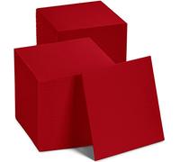 Disposable Luncheon Napkins Red Paper, [200 Pack] 15" x 15" 2-Ply Quilted Black Dinner Napkins For Christmas Weddings, Reception, Party Or Event